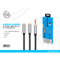 KM-8402 CABLE AUDIO JACK 3.5MM 3PIN MACHO A 2*HEMBRA 50CM