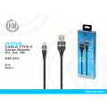 KM-243 CABLE TYPE-C TRENZADO 3A [NEGRO]