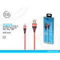 KM-245 CABLE TYPE-C TRENZADO 3A [ROJO]