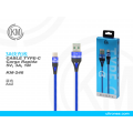 KM-246 CABLE TYPE-C TRENZADO 3A [AZUL]