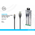 KM-247 CABLE MICRO-USB TRENZADO 3A [NEGRO]