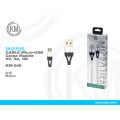 KM-248 CABLE MICRO-USB TRENZADO 3A [BLANCO]