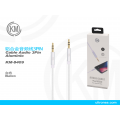 KM-8409 CABLE AUDIO JACK 3.5MM 3PIN MACHO A MACHO NYLON [BLANCO]