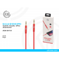 KM-8410 CABLE AUDIO JACK 3.5MM 3PIN MACHO A MACHO NYLON [ROJO]