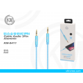 KM-8411 CABLE AUDIO JACK 3.5MM 3PIN MACHO A MACHO NYLON [AZUL]