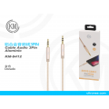 KM-8412 CABLE AUDIO JACK 3.5MM 3PIN MACHO A MACHO NYLON [DORADO]