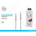 KM-8413 CABLE AUDIO JACK 3.5MM 3PIN MACHO A MACHO NYLON [PLATA]