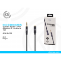 KM-8418 CABLE AUDIO JACK 3.5MM 3PIN MACHO A HEMBRA NYLON [NEGRO]