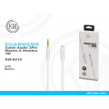 KM-8419 CABLE AUDIO JACK 3.5MM 3PIN MACHO A HEMBRA NYLON [BLANCO]