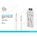 KM-8422 CABLE AUDIO JACK 3.5MM 3PIN MACHO A HEMBRA NYLON [DORADO]