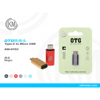 KM-OT03 ADAPTADOR MICRO-USB MACHO A HEMBRA TYPE-C