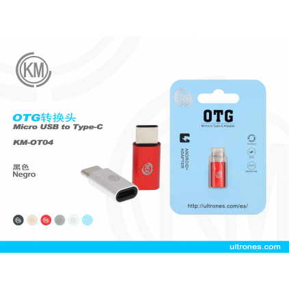 KM-OT04 ADAPTADOR TYPE-C MACHO A HEMBRA MICRO-USB