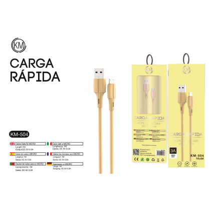 KM-504 CABLE MICRO-USB MACARON [AMARILLO]