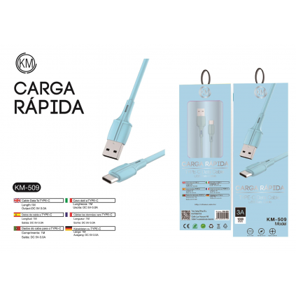 KM-509 CABLE TYPE-C MACARON [AZUL]