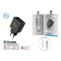 KM-8118 CARGADOR PARED 3.1A CABLE MICRO-USB [NEGRO]