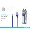 KM-250 CABLE MICRO-USB TRENZADO 3A [AZUL]