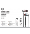 KM-U204 AURICULARES IN-EAR CABLE JACK 3.5MM [PLATA]