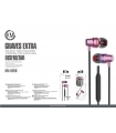 KM-U206 AURICULARES IN-EAR CABLE JACK 3.5MM [ROSA]