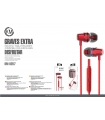 KM-U207 AURICULARES IN-EAR CABLE JACK 3.5MM [ROJO]