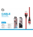 KM-415 CABLE MICRO-USB TRENZADO NYLON [ROJO]