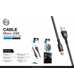 KM-606 CABLE MICRO-USB ZINC LUZ TACTIL 3A