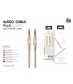 KM-8429 CABLE AUDIO JACK 3.5MM 4PIN MACHO A MACHO [DORADO]