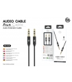 KM-8430 CABLE AUDIO JACK 3.5MM 3PIN MACHO A MACHO [NEGRO]