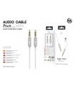 KM-8431 CABLE AUDIO JACK 3.5MM 3PIN MACHO A MACHO [BLANCO]