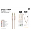 KM-8432 CABLE AUDIO JACK 3.5MM 3PIN MACHO A MACHO [DORADO]