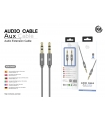 KM-8433 CABLE AUDIO JACK 3.5MM 3PIN MACHO A MACHO [GRIS]