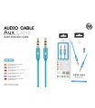 KM-8434 CABLE AUDIO JACK 3.5MM 3PIN MACHO A MACHO [AZUL]