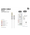 KM-8437 CABLE AUDIO JACK 3.5MM 3PIN MACHO A HEMBRA TPE [BLANCO]