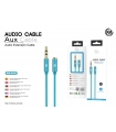 KM-8440 CABLE AUDIO JACK 3.5MM 3PIN MACHO A HEMBRA TPE [AZUL]