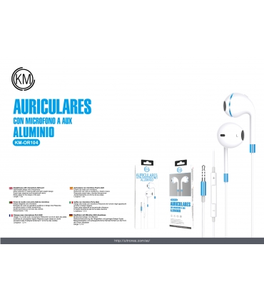 KM-OR104 AURICULARES CABLE JACK 3.5MM [AZUL]