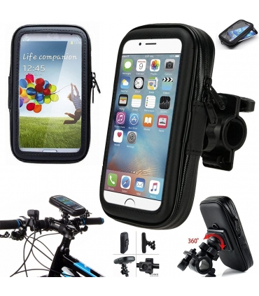 支架_Soporte Para Bici Y Moto Con Bolsa Impermeable 6.3"