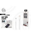 KM-609 CABLE TYPE-C A LIGHTNING 2M 3A