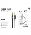 KM-8424 CABLE AUDIO JACK 3.5MM 4PIN MACHO A MACHO 1M [NEGRO]