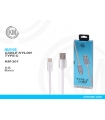 KM-301 CABLE TYPE-C TRENZADO NYLON [BLANCO]