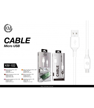 KM-102 CABLE MICRO-USB 2M [BLANCO]
