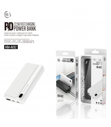 KM-A012 POWER BANK 20000mAh PD-22.5W (Liquidación)