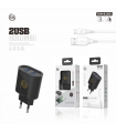 KM-8180 CARGADOR PARED 3.1A CABLE MICRO-USB