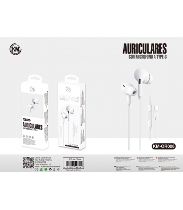 KM-OR006 AURICULARES IN-EAR CABLE TYPE-C [BLANCO]