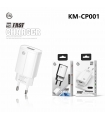 KM-CP001 CARGADOR PARED 2.4A 1*PUERTO_A SIN CABLE