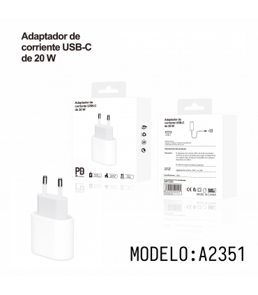 充电器_CARGADOR PARED 20W SIN CABLE | A2351