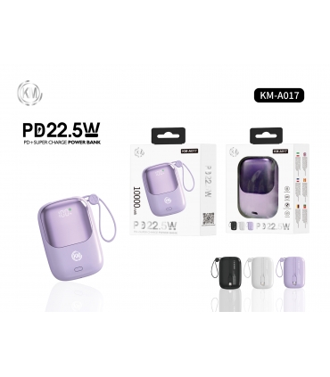 KM-A017 POWER BANK 10000mAh PD-22.5W
