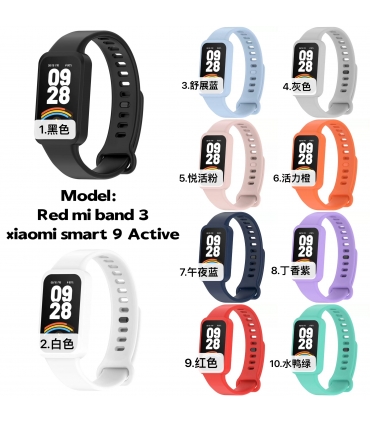 手表带-Pulsera Silicona Redmi Band 3-MI BAND 9 ACTIVE