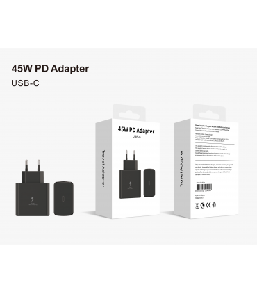CARGADOR PARED PD 45W PUERTO-C SIN CABLE