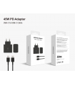 CARGADOR PARED PD 45W CABLE TYPE-C A TYPE-C