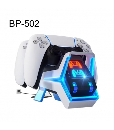 BP-502 PS5手柄充电座 蓝白色 Base de carga para el mando de PS5