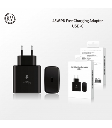 CARGADOR PARED PD 45W PUERTO-C SIN CABLE [NEGRO]